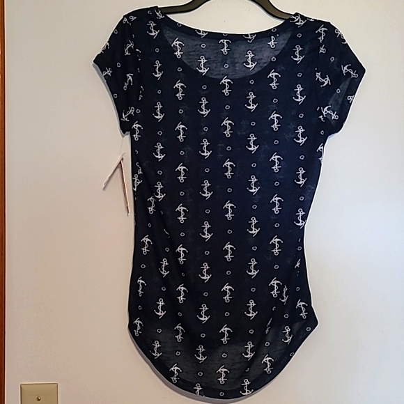 NWT Wallflower  navy nautical theme lightweight sweater Sz L - Picture 5 of 7